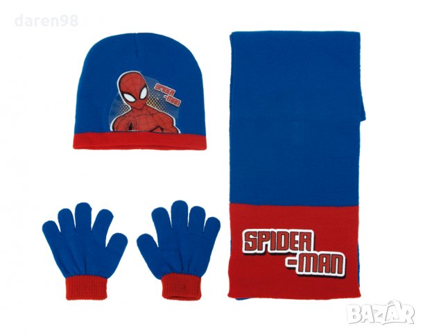 Детски Комплект шапка,шал,ръкавици Спайдърмен SPIDERMAN.ОРИГИНАЛ!!!