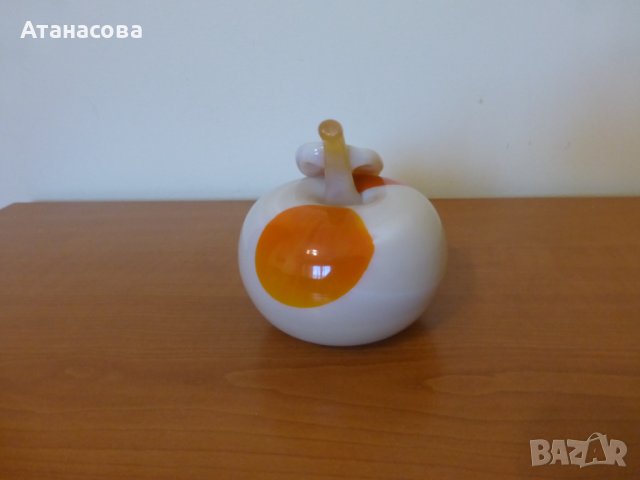 Рядка стъклена Ябълка Мурано 1970 г 1, снимка 2 - Декорация за дома - 43563635