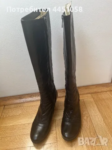 Кожени ботуши на ток, 36 нр., снимка 1