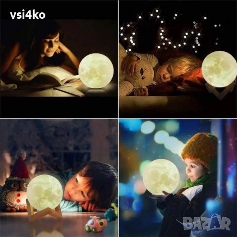 Нощна лампа с формата на луна – диаметър 10 см, снимка 6 - Други - 39814072