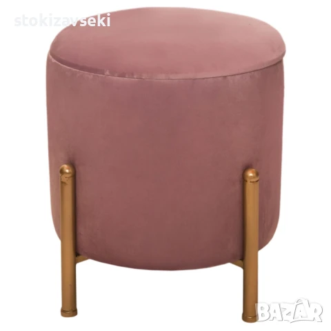 Плюшена табуретка с място за съхранение, 2 размера, снимка 3 - Дивани и мека мебел - 51237249
