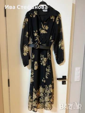 Нова стилна разкошна феерична елегантна рокля флорален принт цветя  Размер ХЛ, снимка 5 - Рокли - 48652901