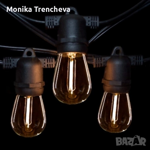 Водоустойчив гирлянд за външно осветление с 10 бр. лед крушки , снимка 4 - Лед осветление - 52338875