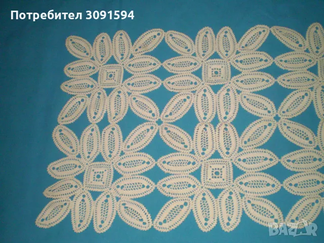 19 век плетенатена на една кука памучна покривка 86 см х34 см, снимка 2 - Антикварни и старинни предмети - 47881415