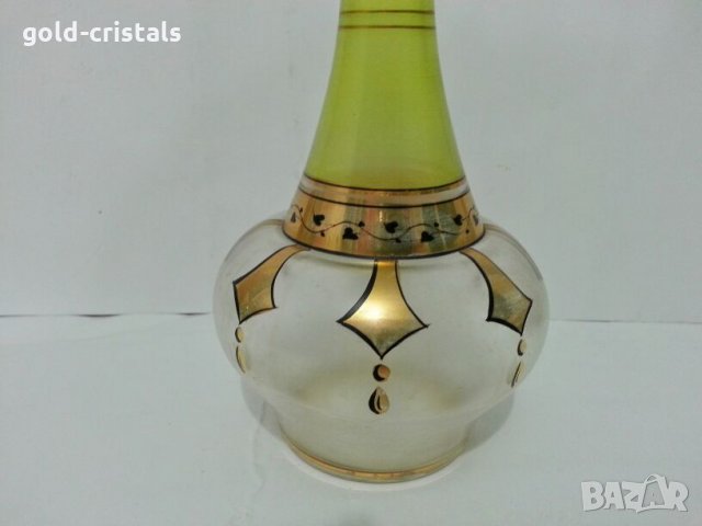 антикварна гарафа цветно стъкло, снимка 2 - Антикварни и старинни предмети - 27162809