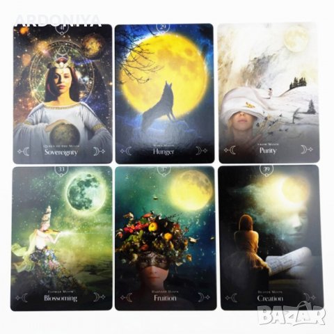 Queen Of The Moon Oracle - оракул карти , снимка 6 - Други игри - 37404362