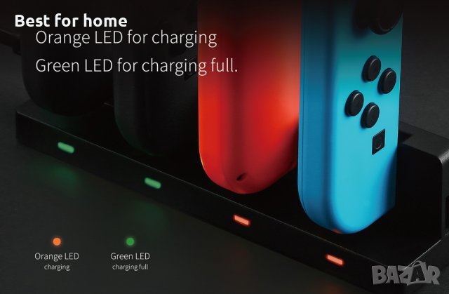 Докинг станция за зареждане GuliKit за Nintendo Switch JOY-CON, снимка 8 - Аксесоари - 39124205