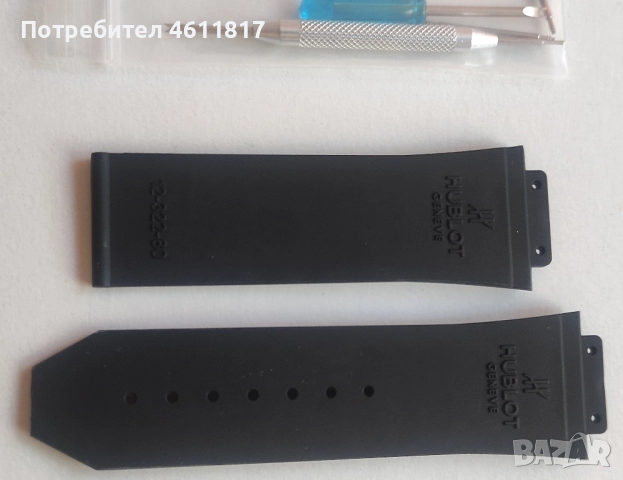 Силиконова каишка HUBLOT 28-19мм, снимка 6 - Каишки за часовници - 52179599