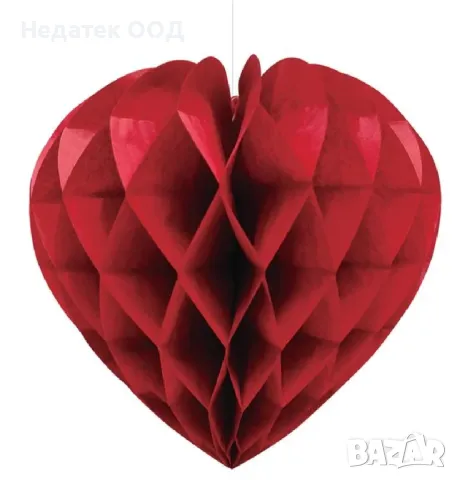 Декорация за Свети Валентин висящо сърце, 30 см
