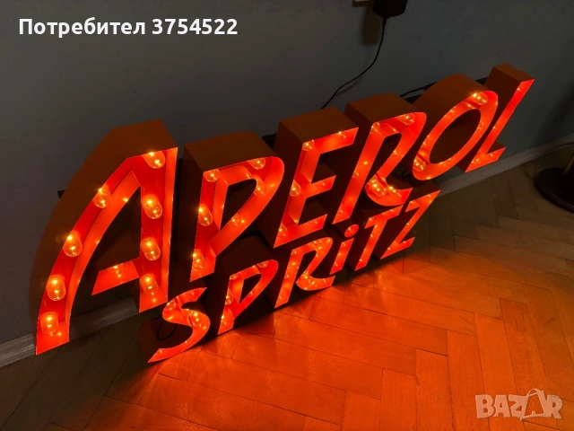 Светеща стенна табела с LED осветление Aperol Spritz, снимка 7 - Рекламни табели - 53404747