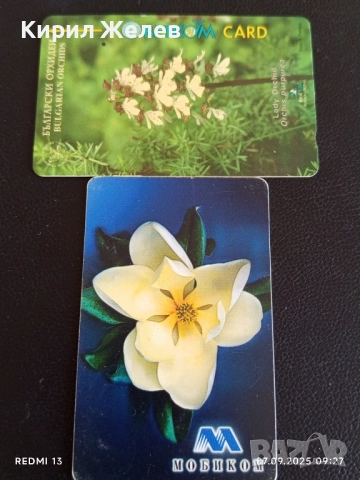 Две фонокарти серия ЦВЕТЯ ОРХИДЕЯ редки за КОЛЕКЦИЯ ДЕКОРАЦИЯ 48658