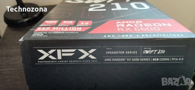 Видеокарта AMD Radeon RX 6600 8GB XFX SWFT 210 | RX6600 | 8 GB GDDR6 RX6600 8GB AMD RADEON 8GB GDDR6, снимка 4 - Видеокарти - 53416757