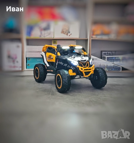 ТОП ЦЕНА!НОВО!Акумулаторен джип Kansas WHITE с 24V батерия,EVA гуми,4x4,USB