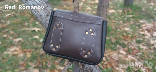 Мъжка кожена чанта за кръст, чанта за лов , риболов и преходи, снимка 2 - Чанти - 52026110