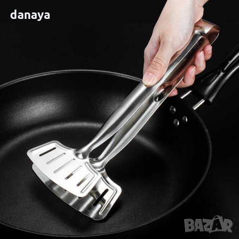1486 Двойна шпатула за скара широка щипка за сервиране и готвене