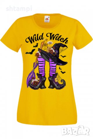 Дамска тениска Wild Witch,Halloween,Хелоуин,Празник,Забавление,Изненада,Обичаи,, снимка 8 - Тениски - 38154617