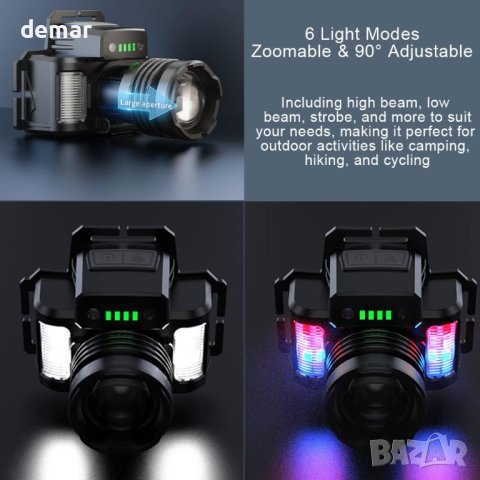 LED акумулаторно фенерче за глава с високи лумени, снимка 4 - Други - 42961227