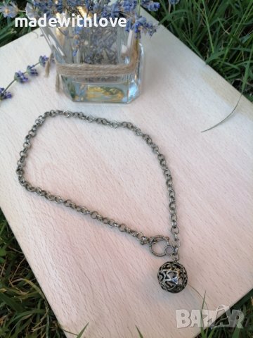 Колие сребристо, снимка 4 - Колиета, медальони, синджири - 43245696