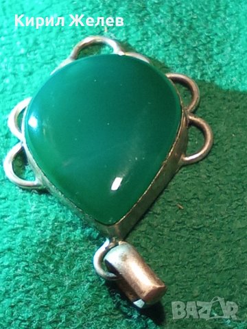 ТИБЕТСКО СРЕБРО и ЗЕЛЕН АХАТ СТАРИНЕН МЕДАЛЬОН МЕЛХИОР 72461, снимка 9 - Колиета, медальони, синджири - 29564152