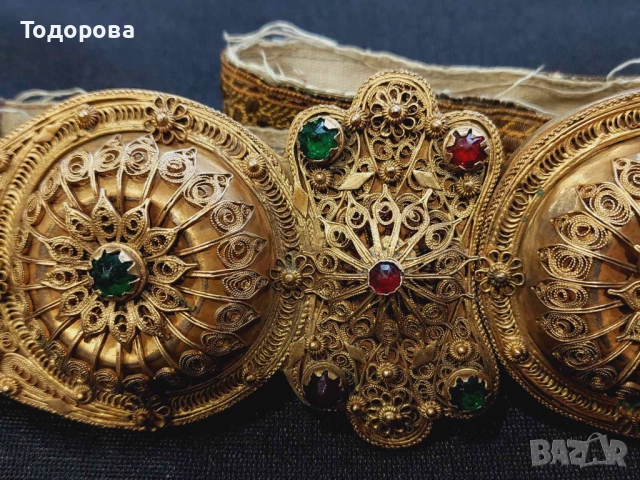 Прекрасни филигранни пафти с живачна позлата,втората пафта е с цена 1800 лв., снимка 3 - Антикварни и старинни предмети - 52074993