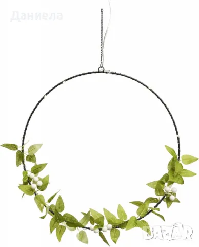 LED декоративен пръстен 20 топли бели светодиода, снимка 3 - Соларни лампи - 49064309