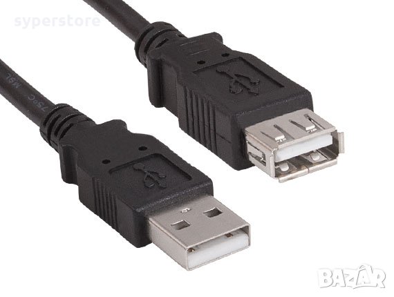 Кабел USB2.0 удължител 0.7м Digital One SP00214 - мъжко/женско Cable USB2.0 type A-A M/F,0.7m