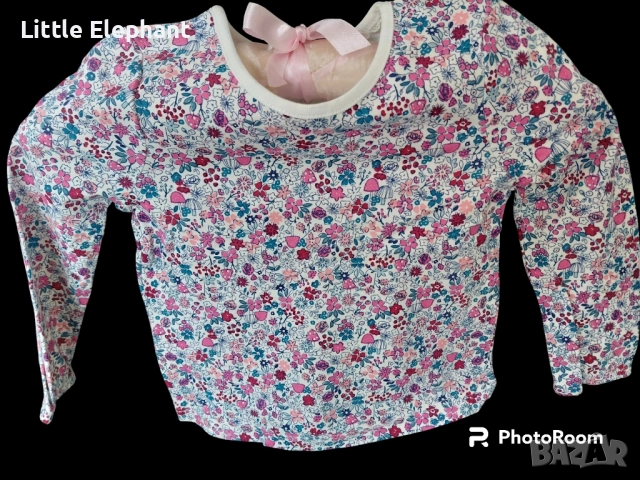 Блузка с дълъг ръкав за 2-3 год мом цветчета и гъби,колекция"Flowers",Англия/нова