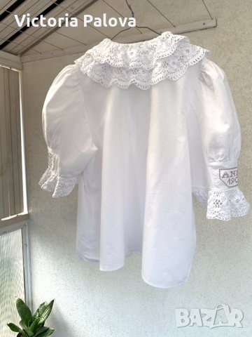 Ексклузивна риза(блуза),лен,кроше., снимка 7 - Ризи - 33201829