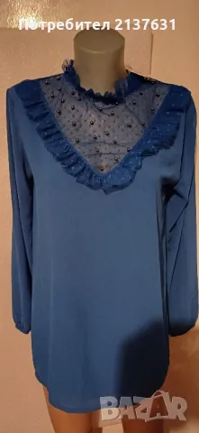 НОВА с етикет ДАМСКА ИТАЛИАНСКА ОФИЦИАЛНА СИНЯ , снимка 3 - Блузи с дълъг ръкав и пуловери - 50340271
