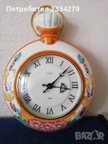 Стар бутиков часовник, авторска ръчно рисувана керамика