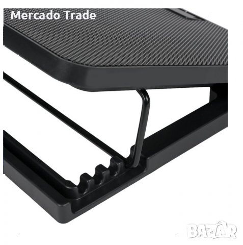 Охлаждаща поставка Mercado Trade, За лаптоп, Led светлина, Черен, снимка 4 - Клавиатури и мишки - 38305615