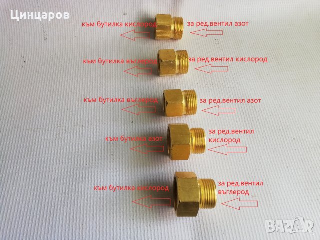 Преход,редукция от кран бутилка газова към редуцир вентил, снимка 2 - Други машини и части - 32955394
