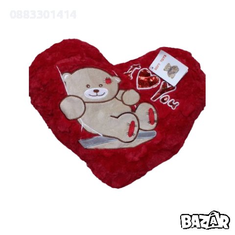 Подаръчна Свети Валентин музикална плюшена възглавничка Сърце , снимка 2 - Плюшени играчки - 43846872