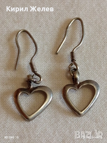 Романтични висящи сребърни обеци във формата на сърце ❤️ стил и елегантност 48089, снимка 5 - Обеци - 52718512