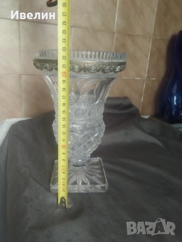 стара кристална ваза арт деко, снимка 2 - Антикварни и старинни предмети - 32815075