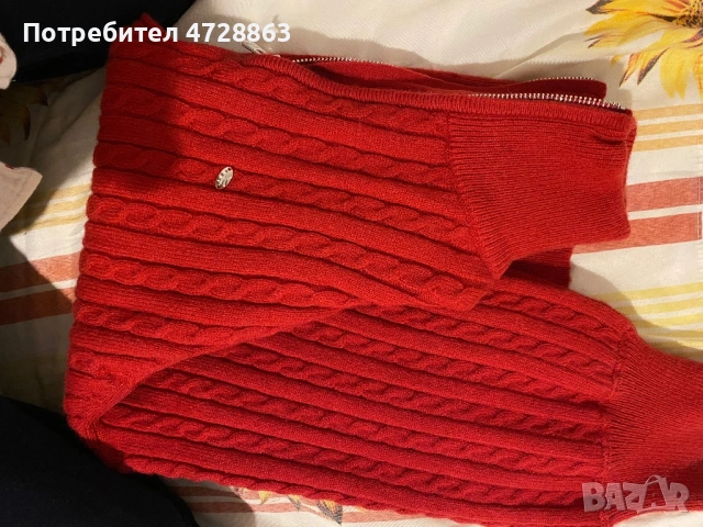 Пуловер, червен