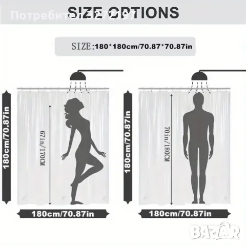 Комплект 2бр.-Полиестерни завеси за баня,Дизайн Рустикална дървена врата,Водоустойчиви, снимка 7 - Пердета и завеси - 47968000