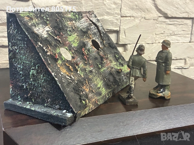 Стари фигурки войници и бункер.Elastolin , Lineol, снимка 4 - Колекции - 53464420
