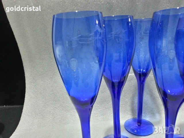 стари стъклени чаши цветно стъкло , снимка 7 - Антикварни и старинни предмети - 53138323