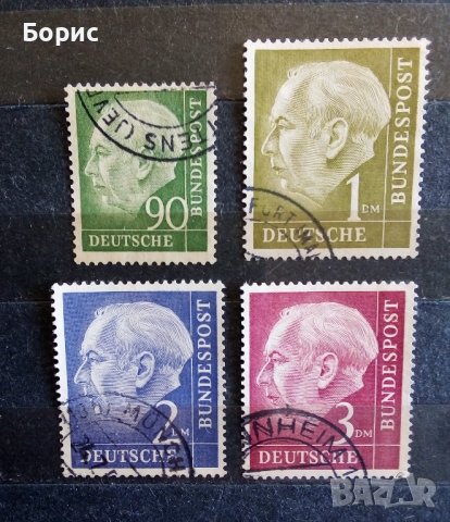 Германия - 1954 год., снимка 6 - Филателия - 43367899