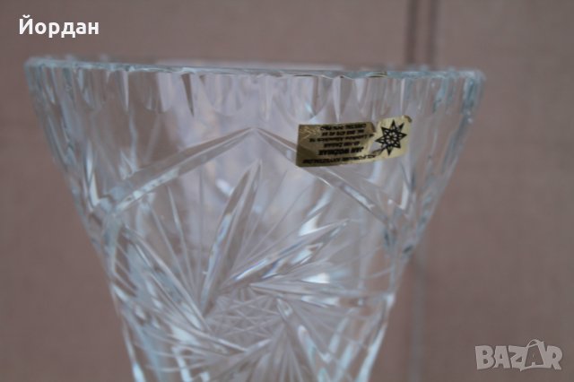 Чешка кристална ваза, снимка 4 - Аксесоари за кухня - 35421435