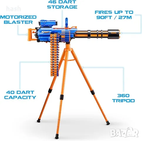 Оръжие играчка, X-Shot, 8+ години, 85 x 39 x 13 см, Многоцветен