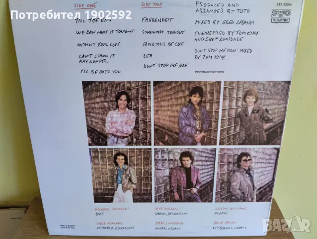 TOTO. Fahrenheit ВТА 12204, снимка 2 - Грамофонни плочи - 50227404