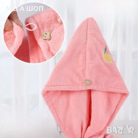 Кърпа за коса с бързо съхнене (2 броя), снимка 3 - Продукти за коса - 52920783
