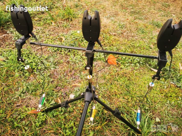 Стойка за дънен риболов, три сигнализатора и три светещи обтегача, снимка 9 - Такъми - 38949550