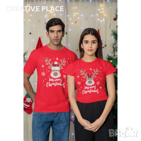 💞😍 Коледни тениски за влюбени - Merry Christmas 🌲🌟🎁, снимка 3 - Коледни подаръци - 52503136