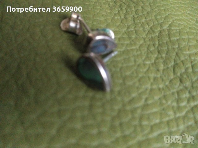 Сребърни обици със седеф, снимка 4 - Обеци - 43029038