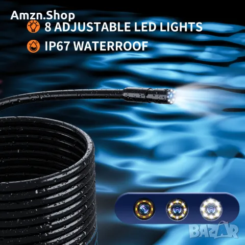 Ендоскопска камера двойна леща 4.3'' IPS екран 1080P HD Ендоскоп бароскоп за инспекция 5 метра, снимка 12 - Друга електроника - 47710071