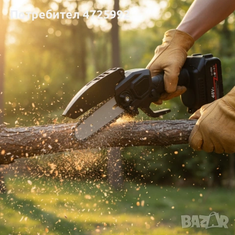 Акумулаторен мини верижен трион 6", Комплект с 2 батерии 6000mAh и куфар, снимка 13 - Градински инструменти - 53310800