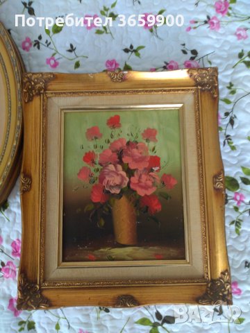 Две картини с рози, снимка 3 - Картини - 44111777